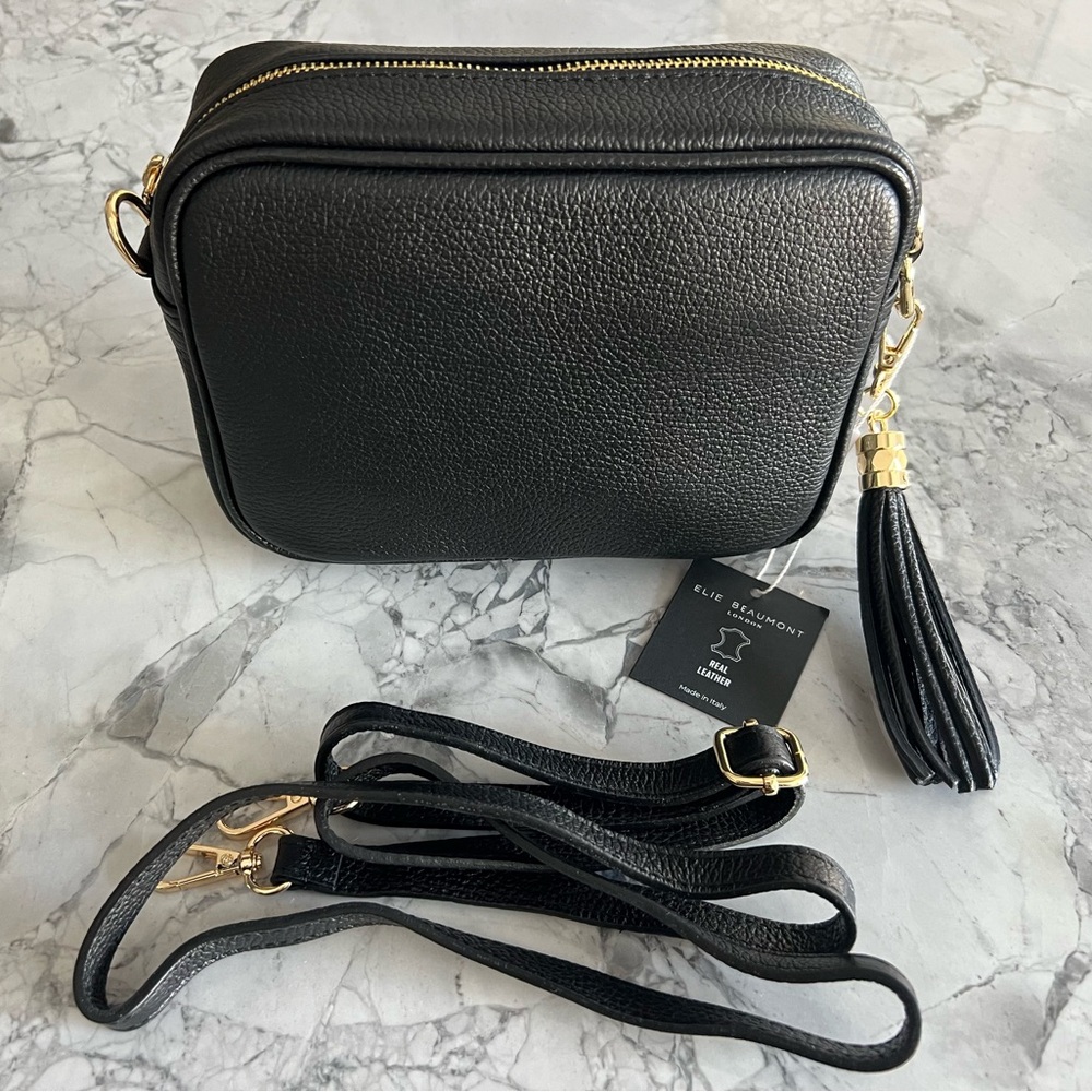 Black Leather Crossbody Bag